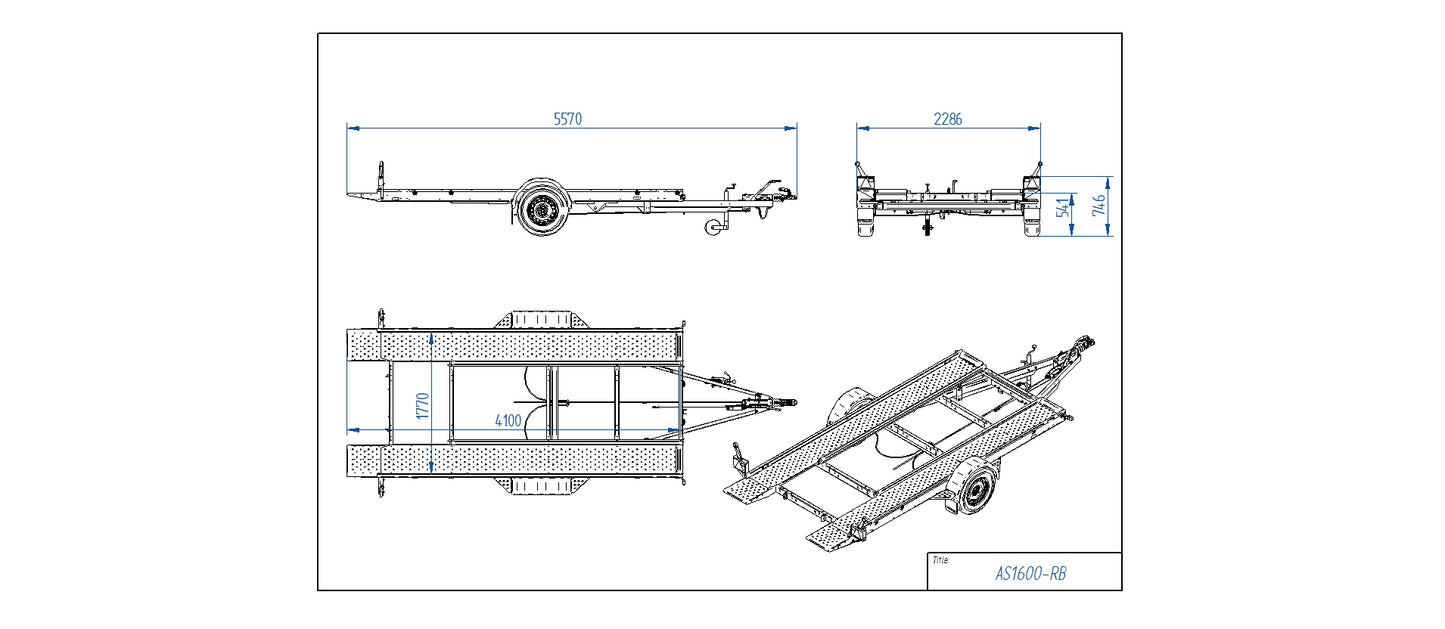 Tiki AS1600-RB Car trailer